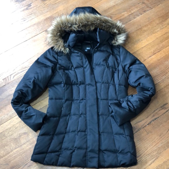 a.n.a Jackets & Blazers - Down Parka Black Coat Faux Fur Hood Size Small